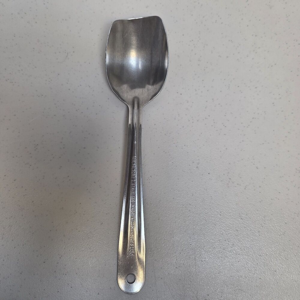 Vintage Richcraft Stainless Steel Serving Spoon 9.75” Made USA Utility Spoon